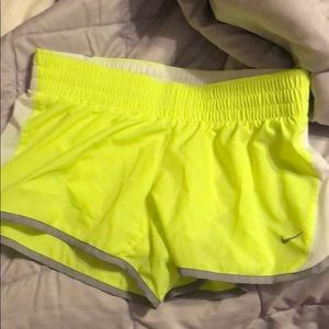 Nike Dri-Fit running shorts neon yellow